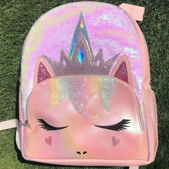NWT OMG Accessories Miss Gwen Sequins Unicorn Backpack (Large) Back to School - Picture 2 of 10
